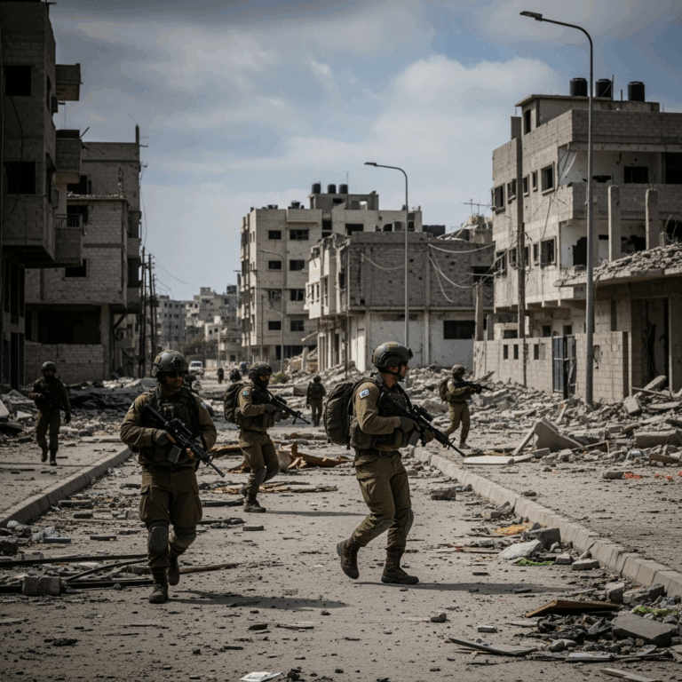 Illustration for: Israeli Troops Advance in Gaza City Operation