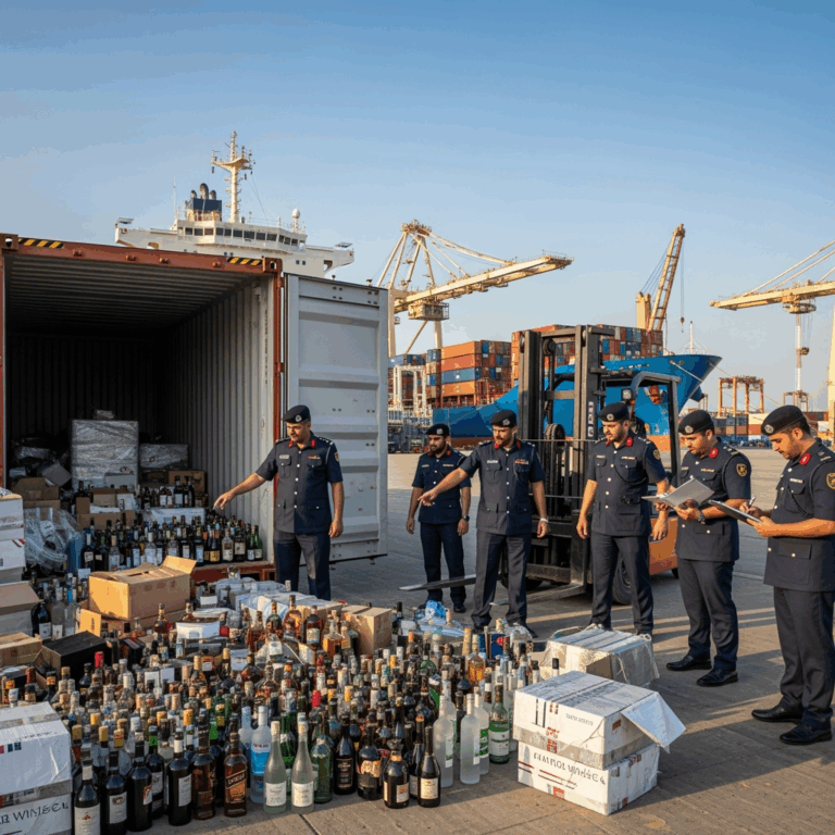 Illustration for: Kuwait Foils Major Alcohol Smuggling at Shuwaikh Port