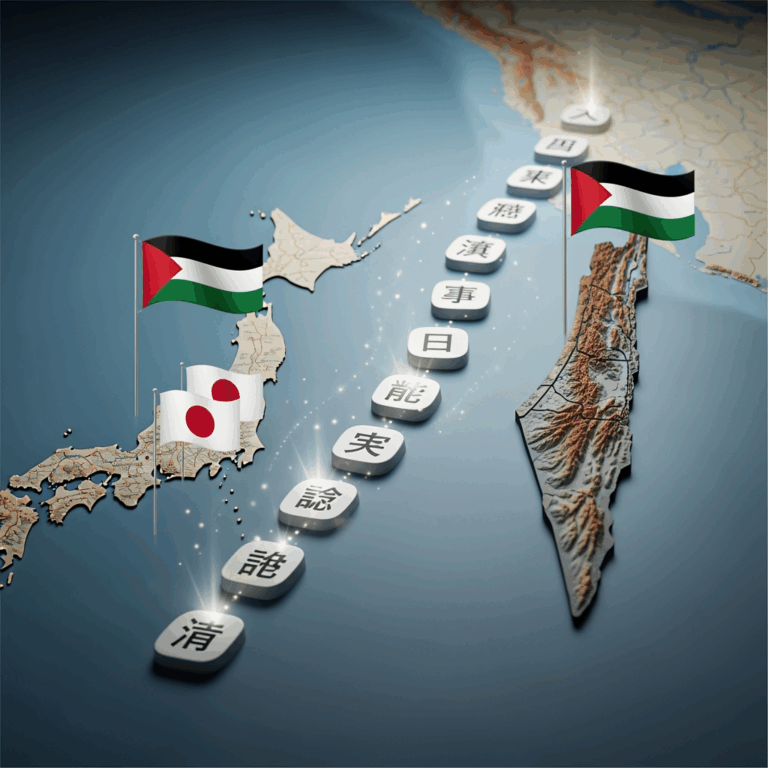 Illustration for: Japan's Path to Recognizing Palestine