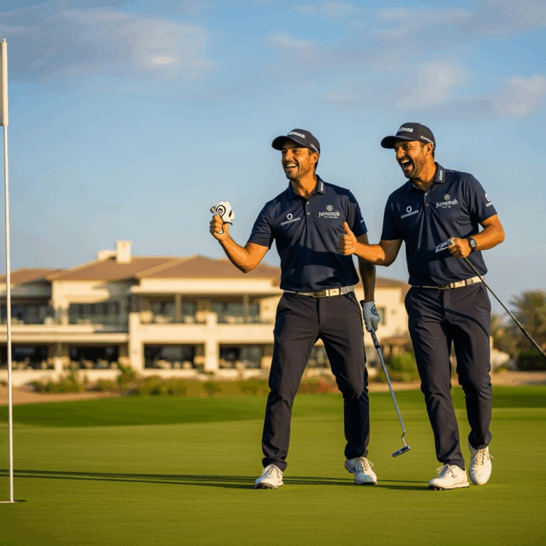 Illustration for: Emmens and Tagliariol Win Jumeirah Pairs Golf Event