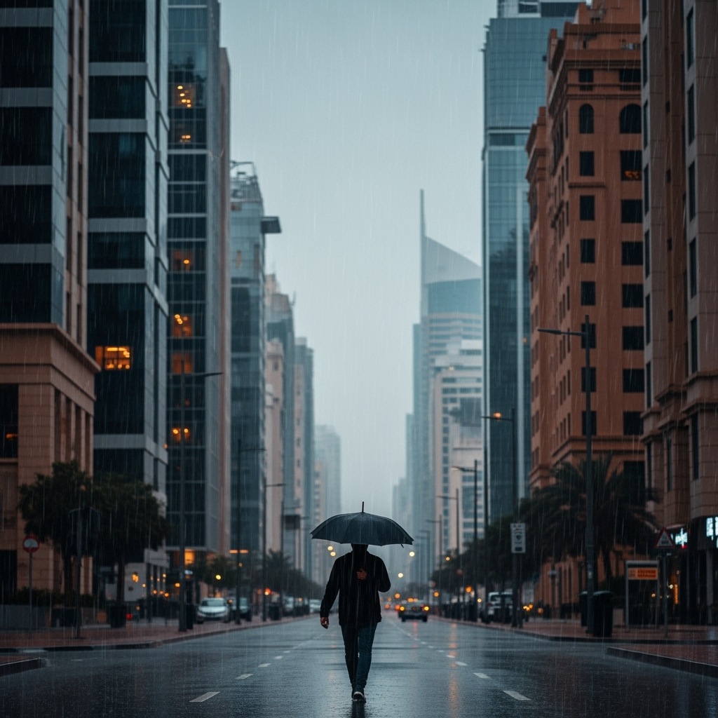 Illustration for: UAE Weather: Rainy and Cooler Sunday Forecast