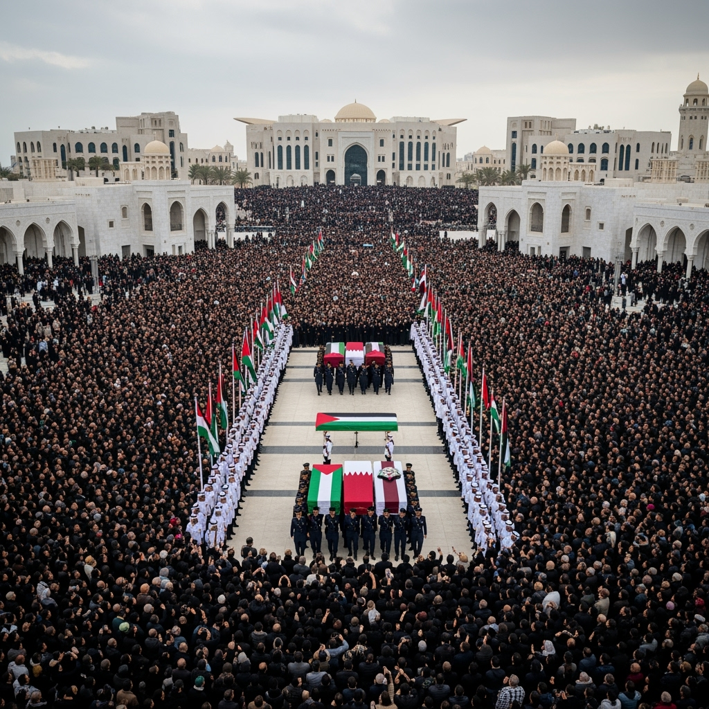 Illustration for: Qatar to Hold Funeral After Israeli Attacks