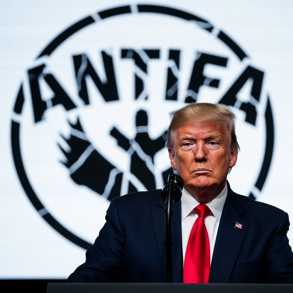 Illustration for: Trump Declares ANTIFA a Major Terrorist Organization