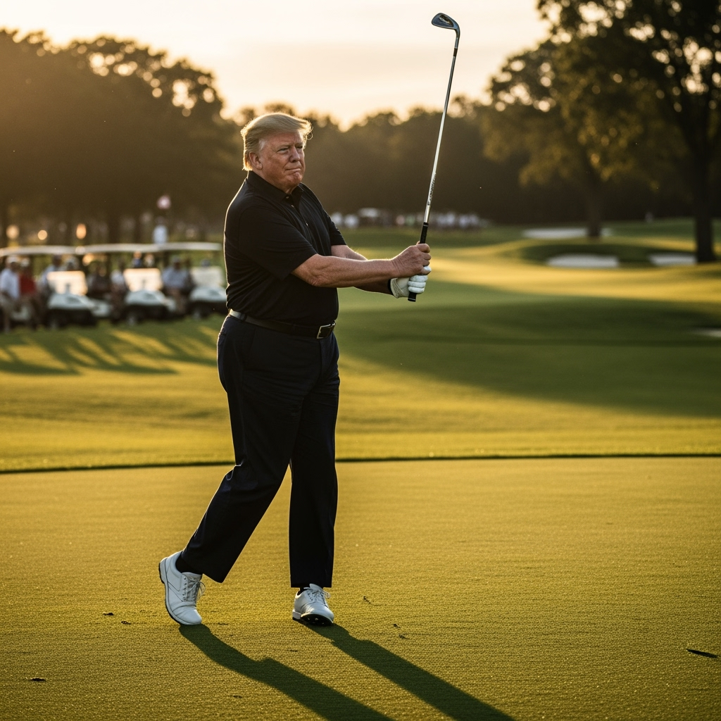 Illustration for: Trump Denies Health Rumors with Golf Appearance