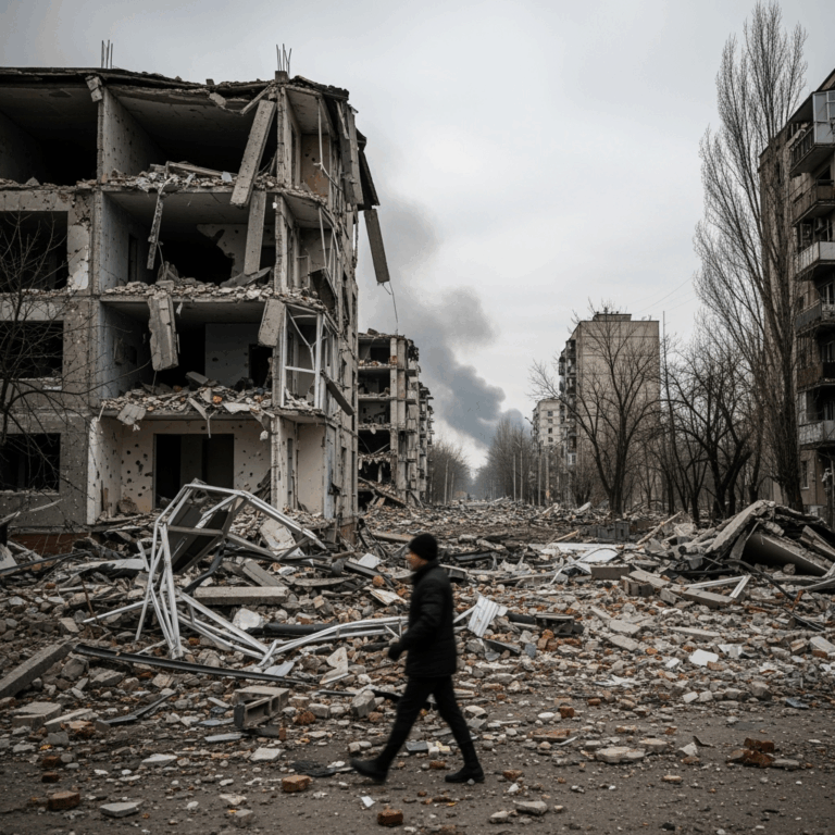 Illustration for: Destruction in Kharkiv Region Amid Russian Strikes