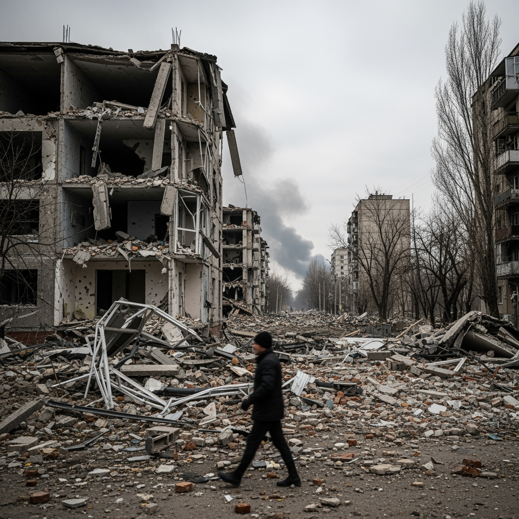 Illustration for: Destruction in Kharkiv Region Amid Russian Strikes