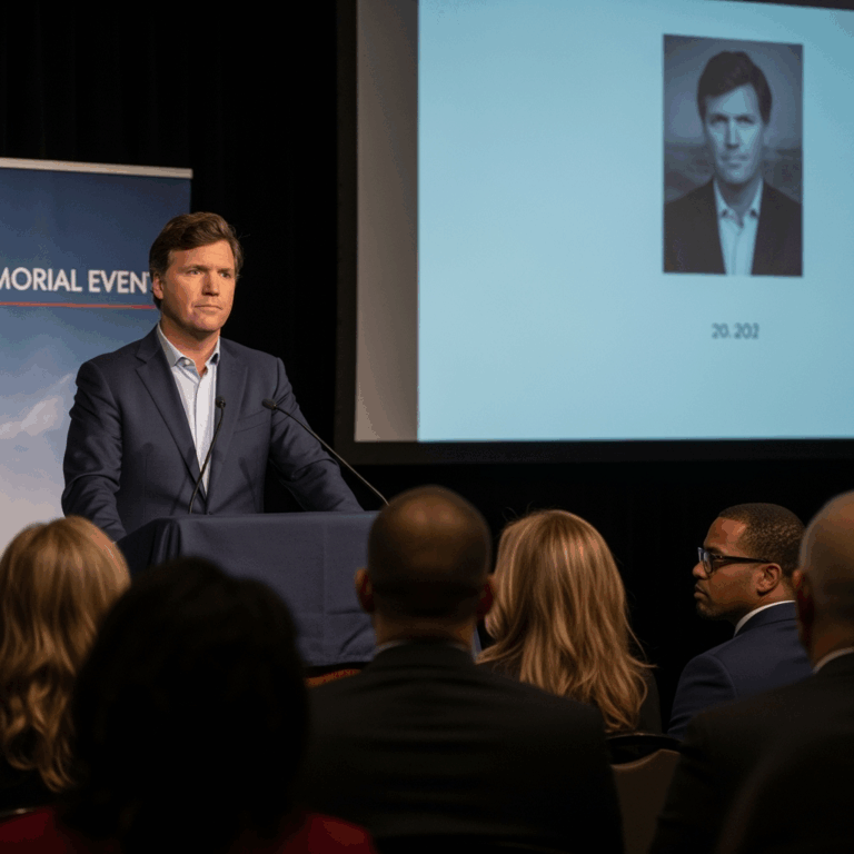 Illustration for: Tucker Carlson Raises $4.6M for Memorial Event