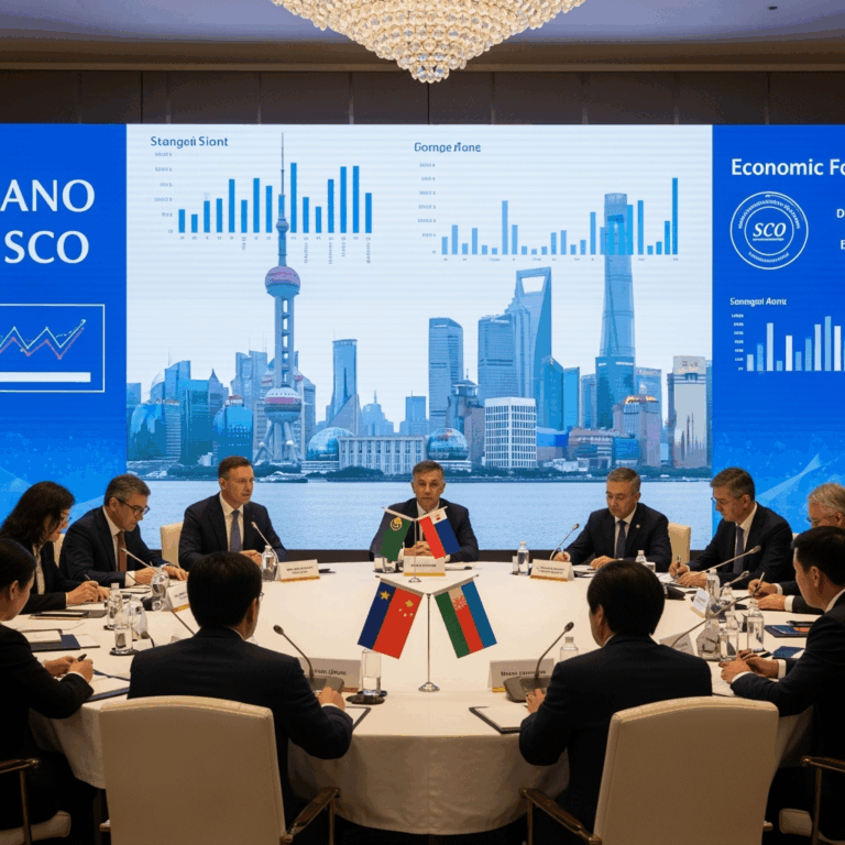 Illustration for: Shanghai Summit: Economic Focus Amid Global Tensions