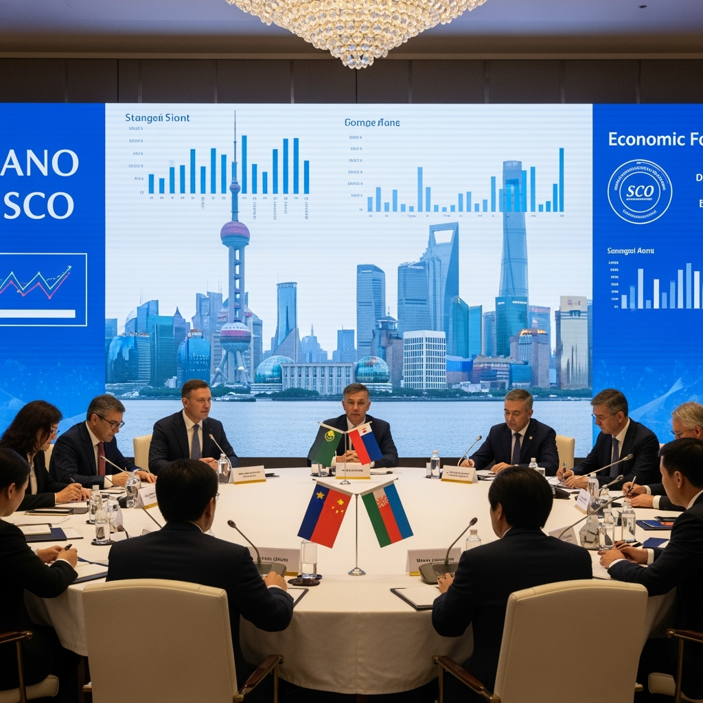 Illustration for: Shanghai Summit: Economic Focus Amid Global Tensions