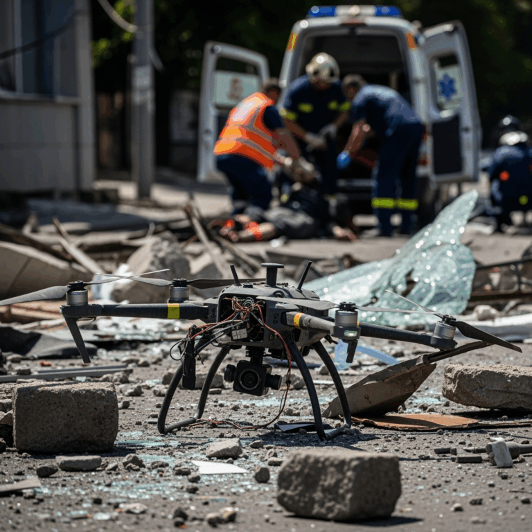 Illustration for: Drone Attack in Donetsk Leaves 6 Injured