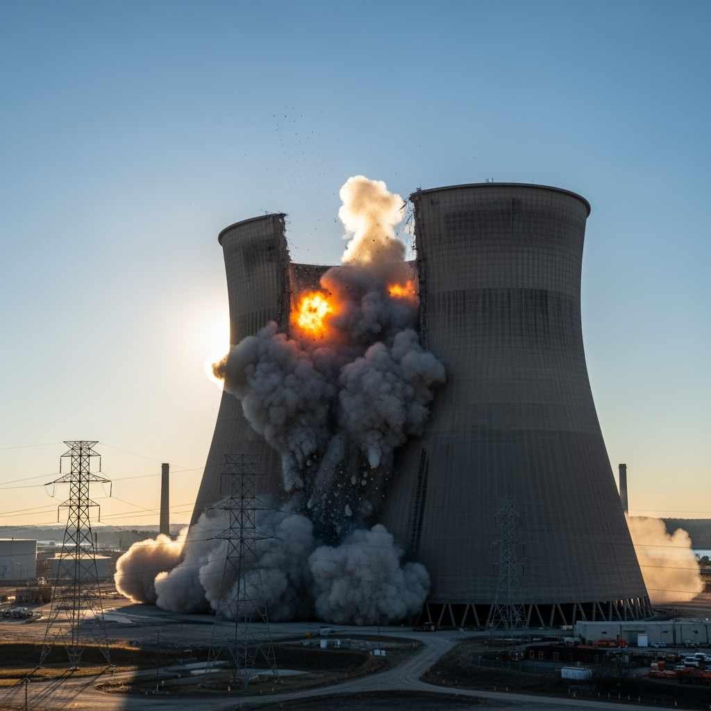 Illustration for: Tennessee Valley Authority Demolishes Cooling Tower