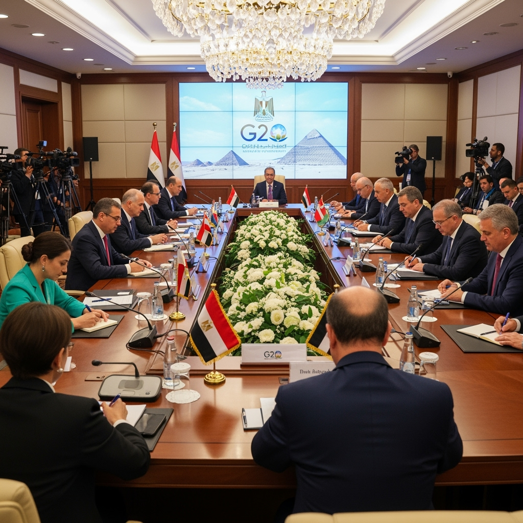 Illustration for: Egypt Hosts First G20 Meeting Outside Member States