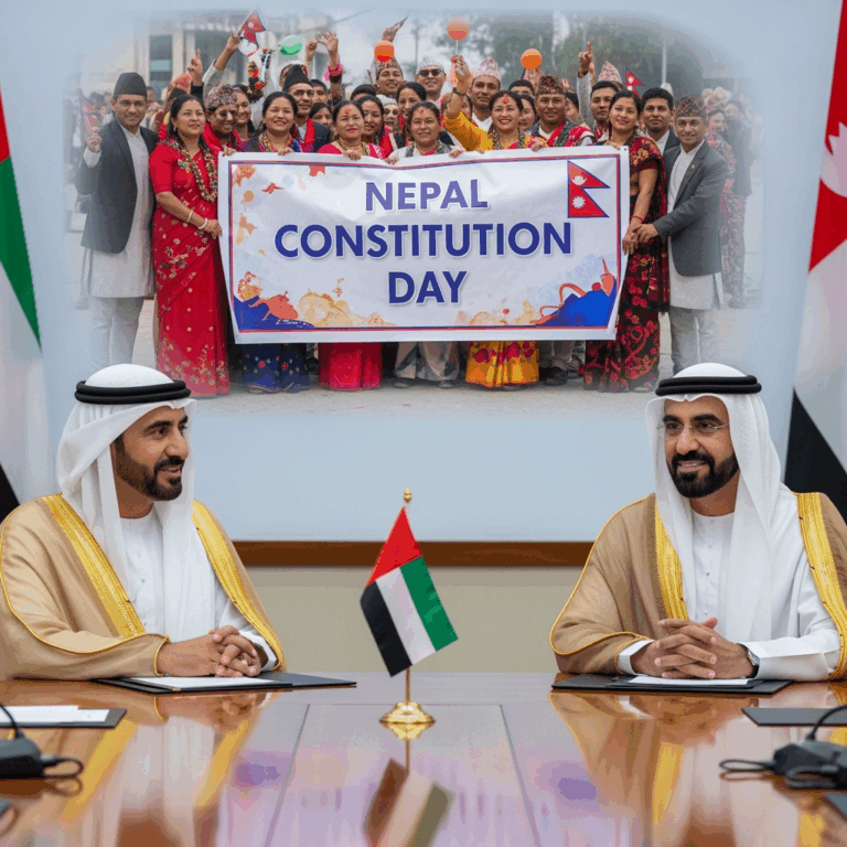 Illustration for: UAE Leaders Congratulate Nepal on Constitution Day