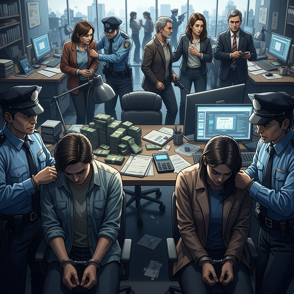 Illustration for: 7 Arrested in Major Illegal Money Transfer Case