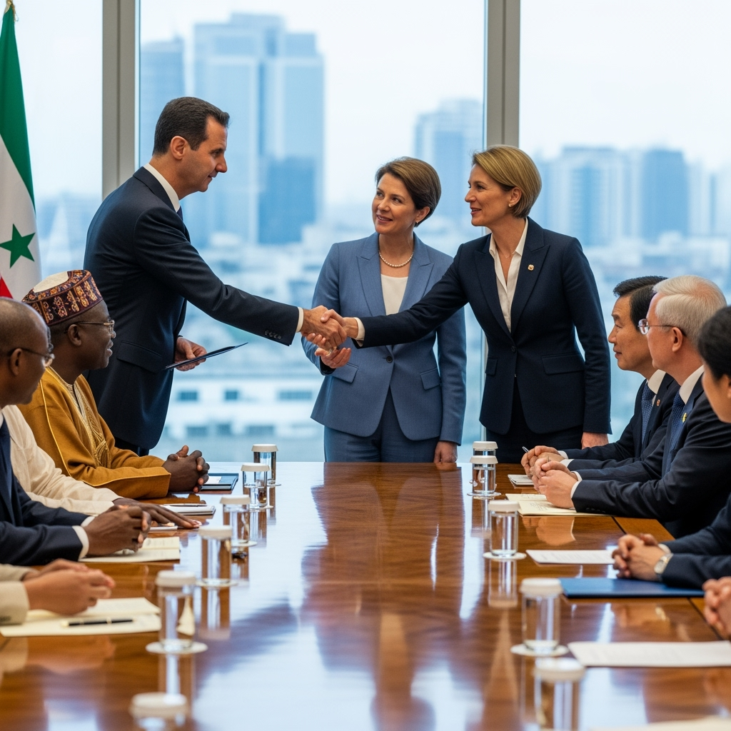 Illustration for: Syrian Leader Meets World Figures, Discusses Unity