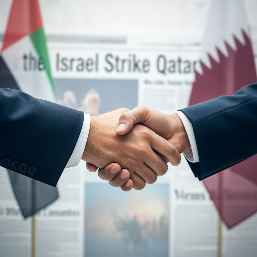 Illustration for: UAE Voices Support for Qatar After Israeli Strike