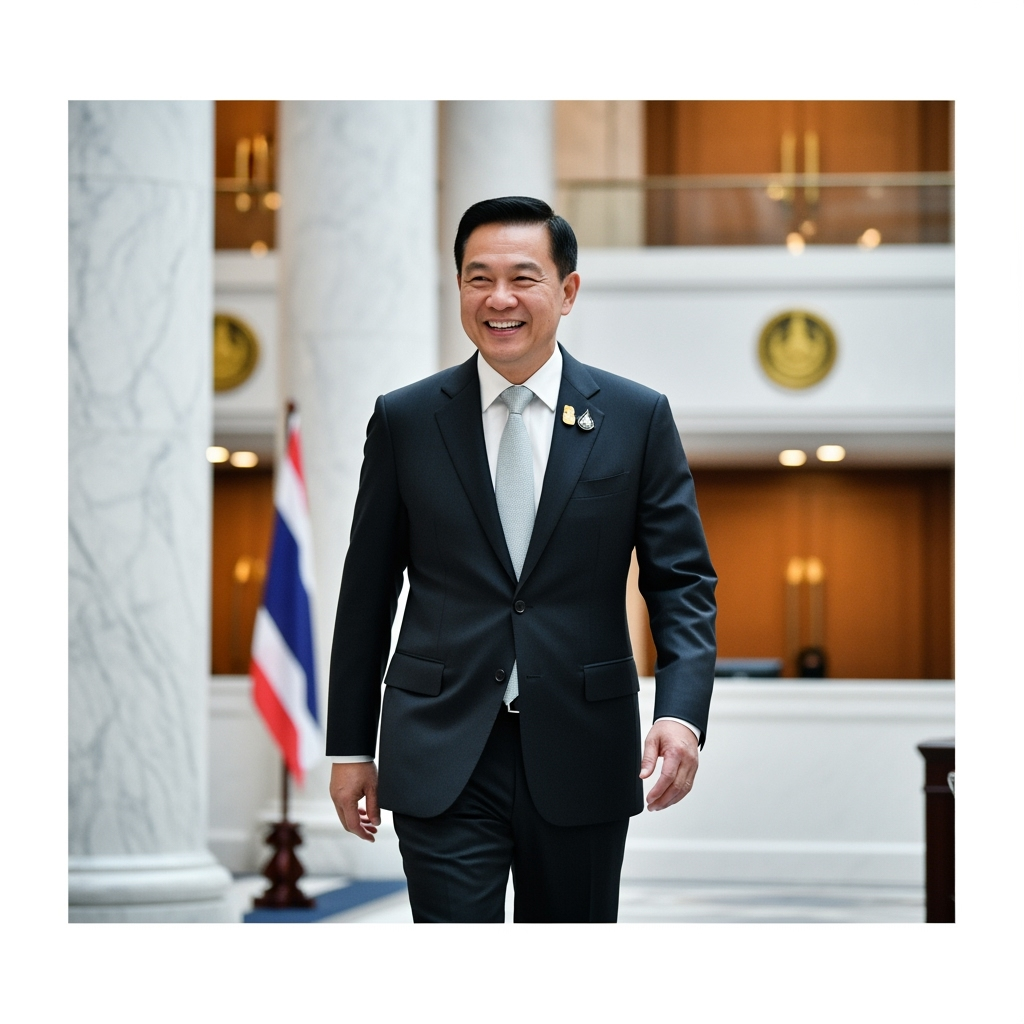Illustration for: Anutin Charnvirakul Appointed as Thailand's 32nd PM