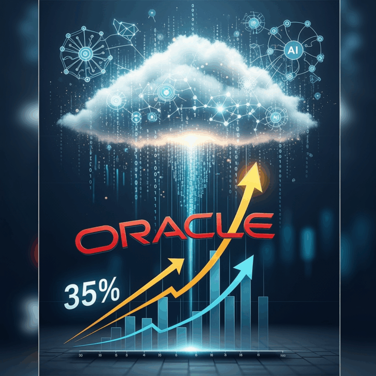 Illustration for: Oracle Stock Soars 35% Amid AI Cloud Demand Surge