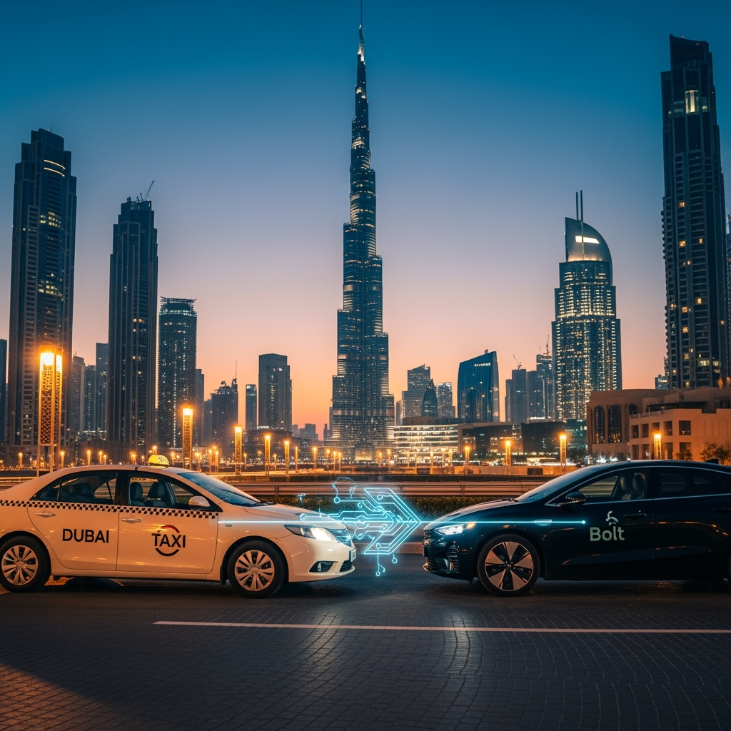 Illustration for: Dubai Taxi & Bolt Partner for Smart Mobility