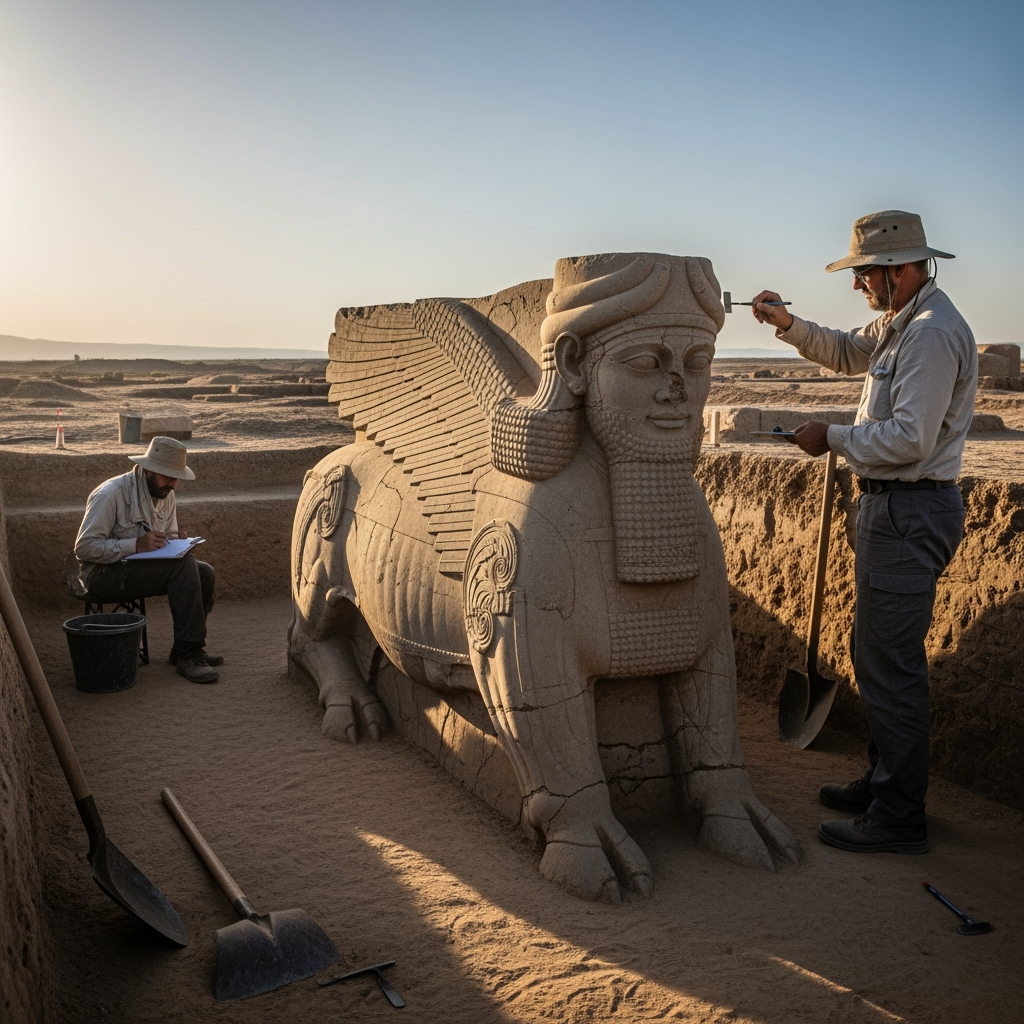 Illustration for: Discovery of Historical Assyrian Winged Bull