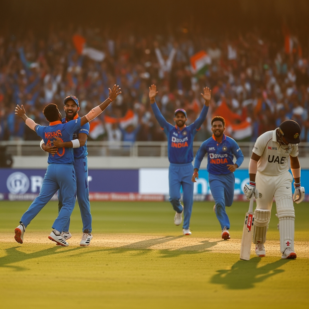 Illustration for: India Triumphs Over UAE in Asia Cup Clash