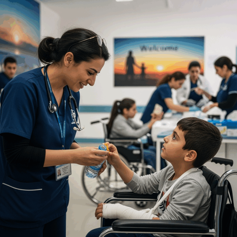 Illustration for: Lebanon Welcomes Injured Children for Treatment