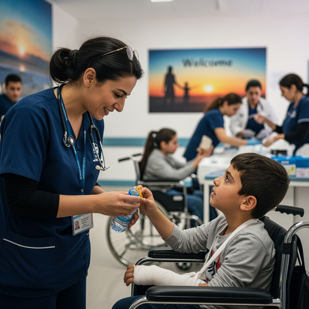 Illustration for: Lebanon Welcomes Injured Children for Treatment