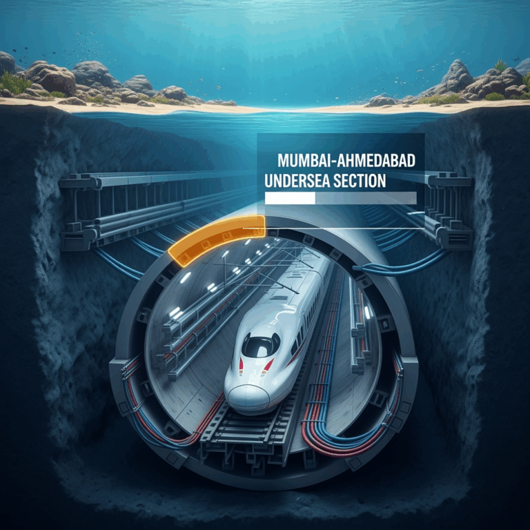 Illustration for: Mumbai-Ahmedabad Bullet Train: Undersea Tunnel Update