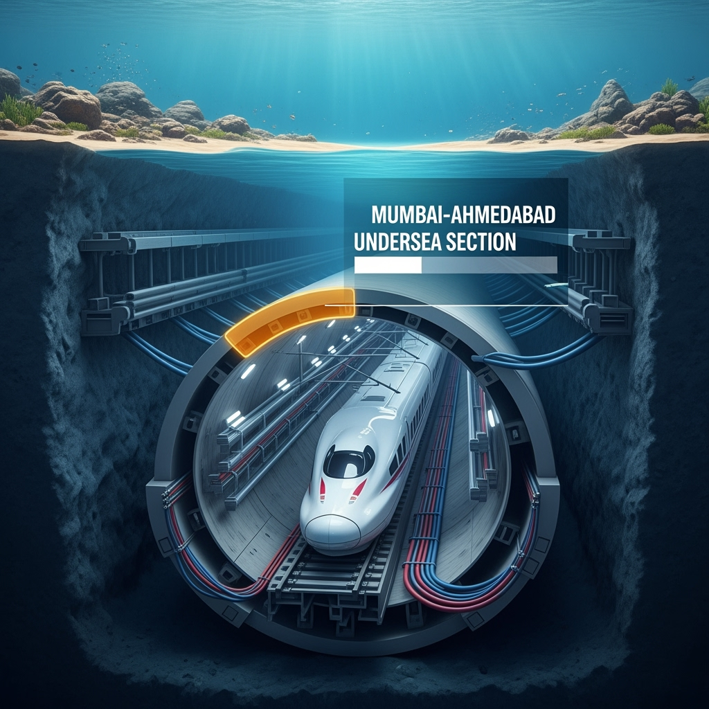 Illustration for: Mumbai-Ahmedabad Bullet Train: Undersea Tunnel Update