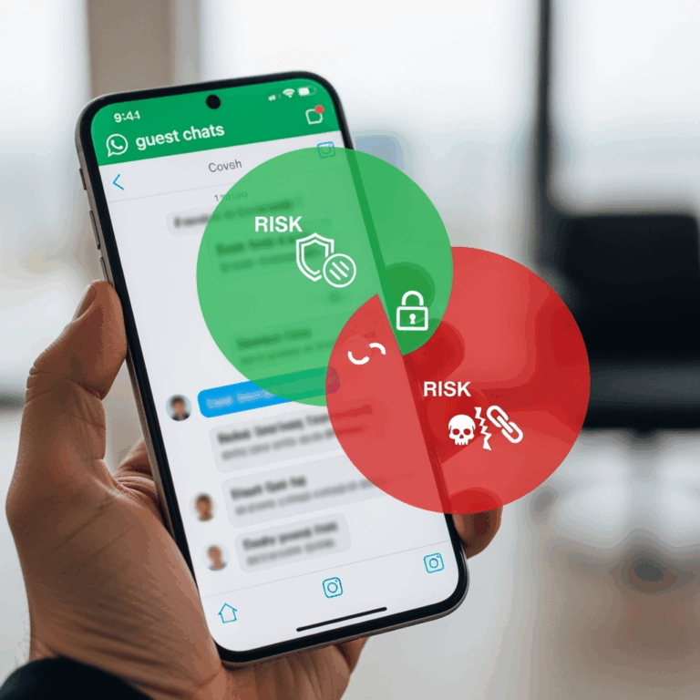 Illustration for: WhatsApp's New 'Guest Chats': Risks and Benefits