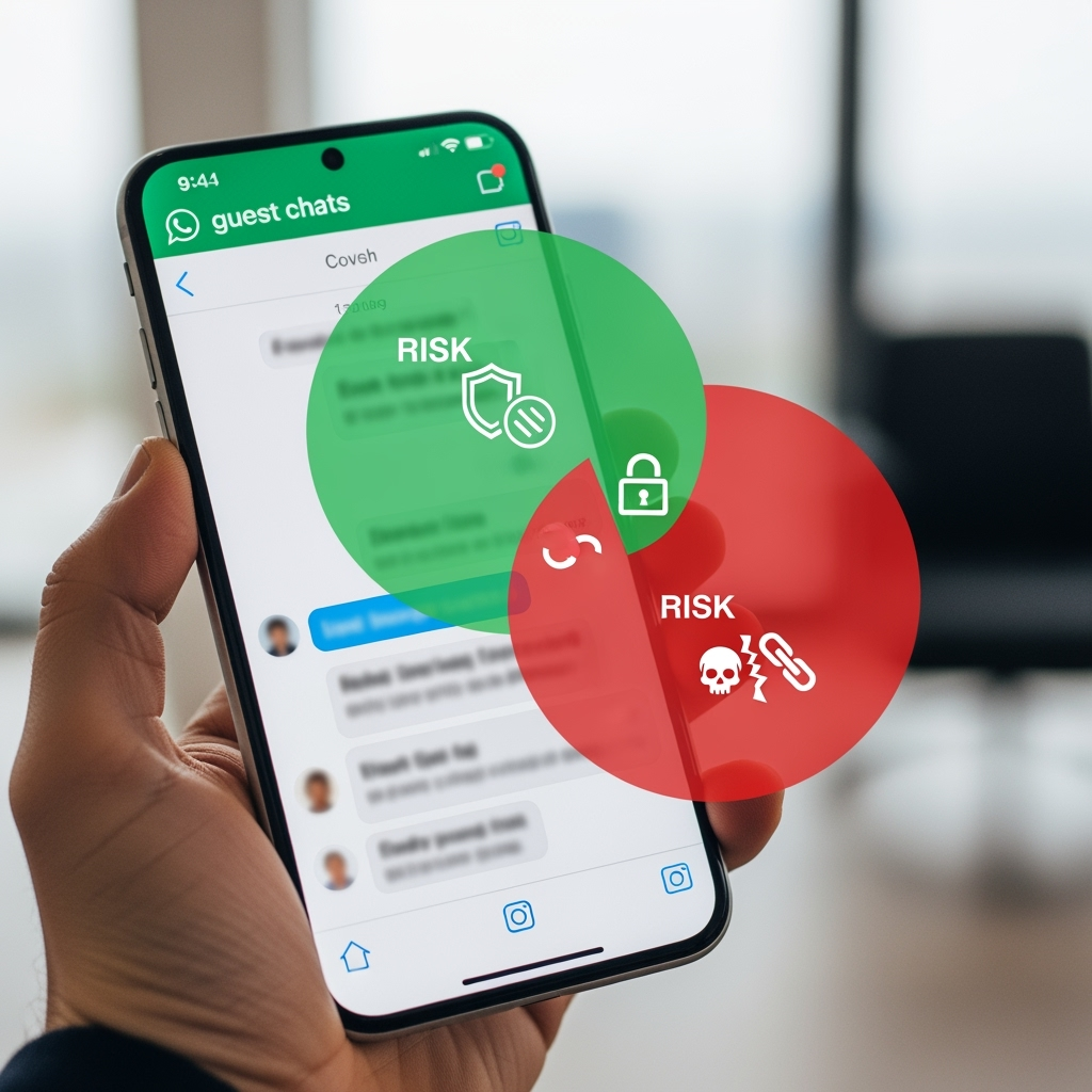 Illustration for: WhatsApp's New 'Guest Chats': Risks and Benefits