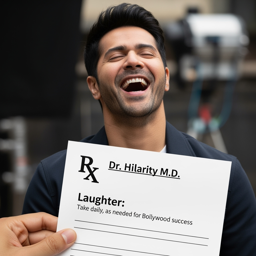 Illustration for: Varun Dhawan's Laughter Prescription in Bollywood