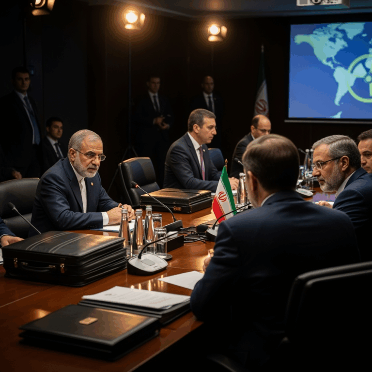 Illustration for: Iran Negotiates Sanctions Amid Nuclear Tensions