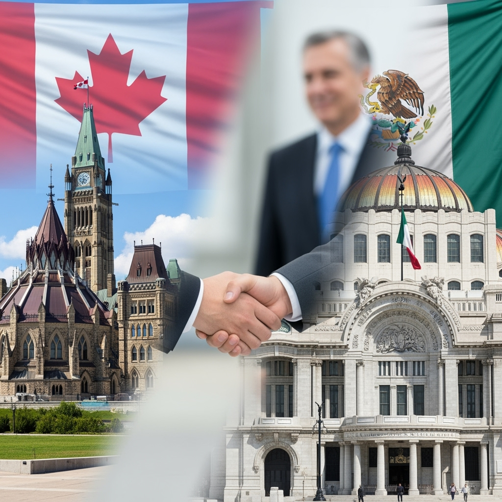 Illustration for: Canada-Mexico Strategic Partnership Announced