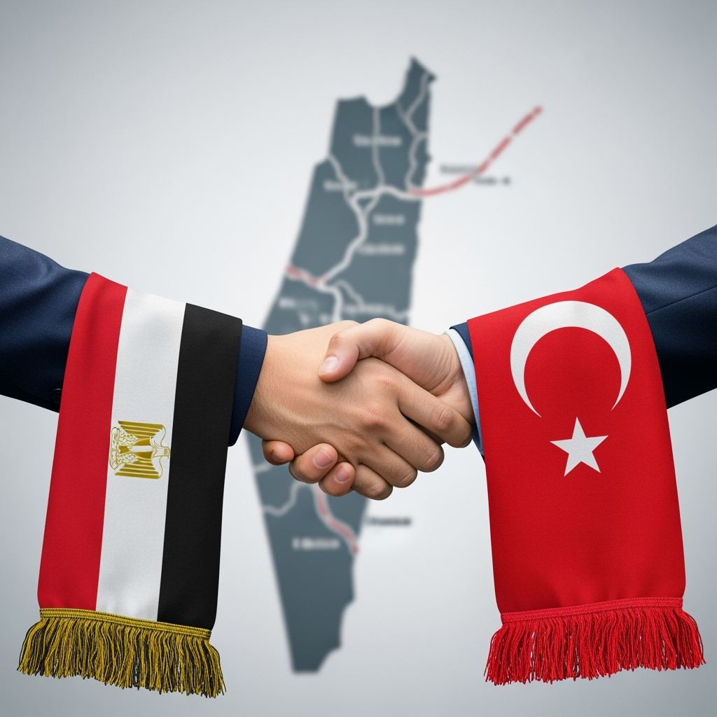 Illustration for: Egypt and Turkey Agree on Gaza Ceasefire