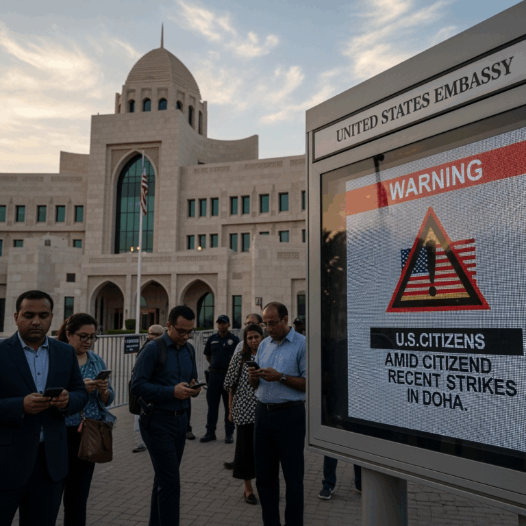 Illustration for: US Embassy Warns Citizens Amid Doha Strikes