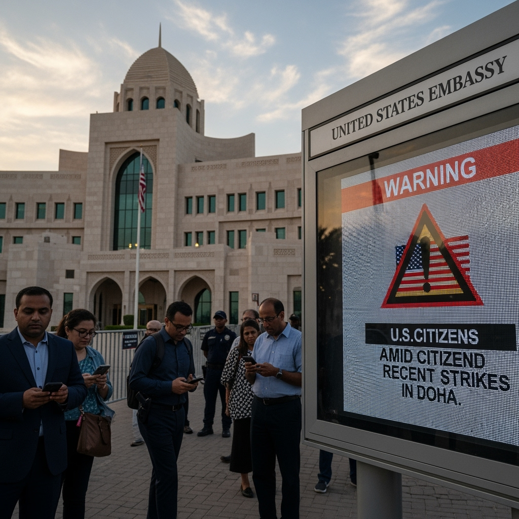 Illustration for: US Embassy Warns Citizens Amid Doha Strikes