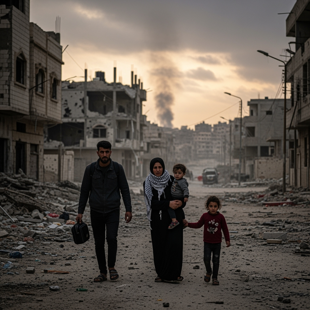 Illustration for: Gaza Evacuation Risks Amid Intensified Siege