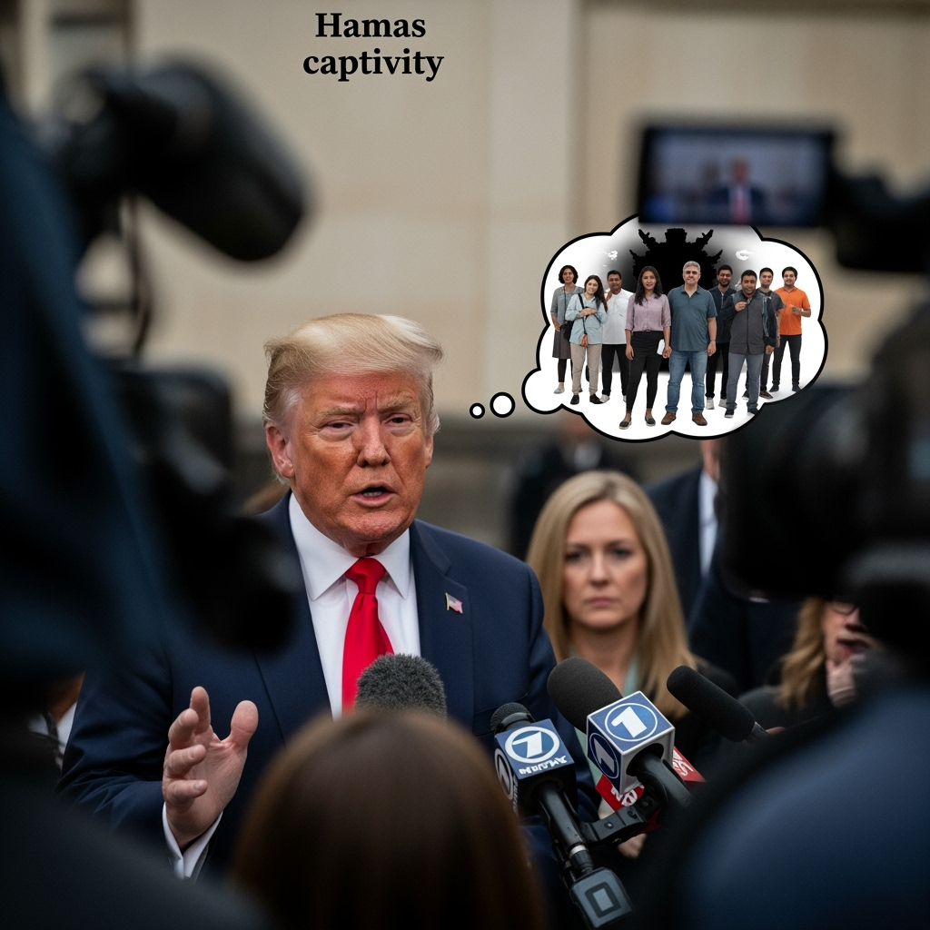 Illustration for: Trump Urges Hamas to Release Hostages for Peace