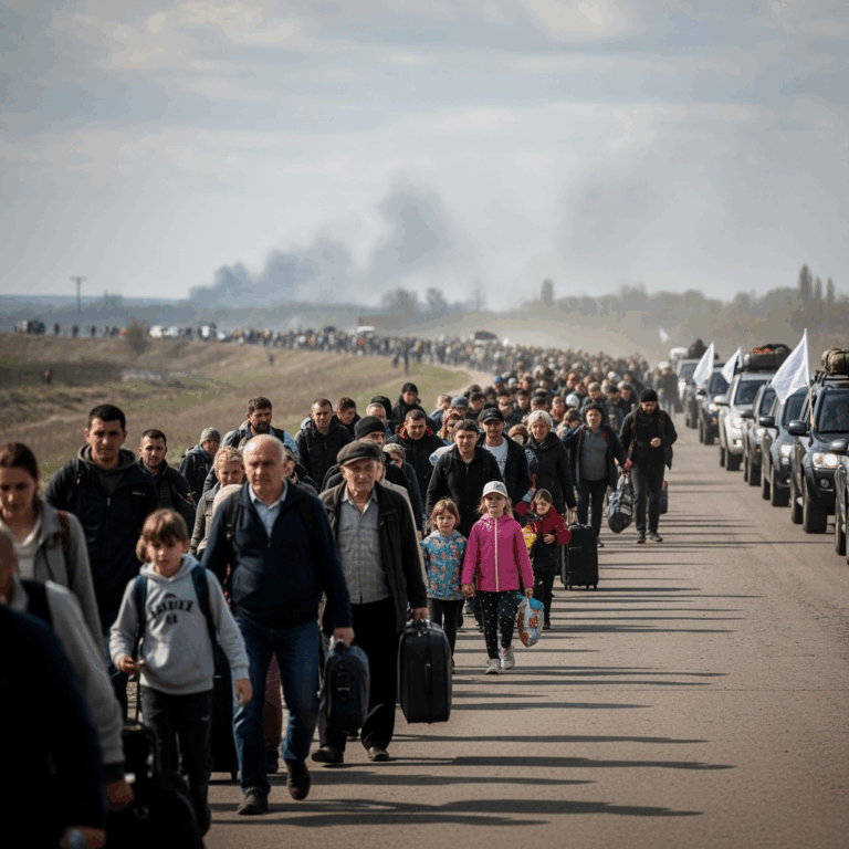 Illustration for: Zaporizhzhia Evacuation Due to Russian Advance