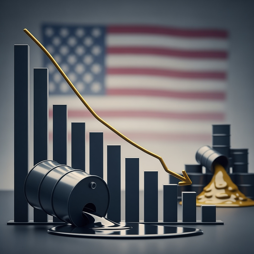 Illustration for: Oil Prices Drop Amid Surprise US Inventory Build