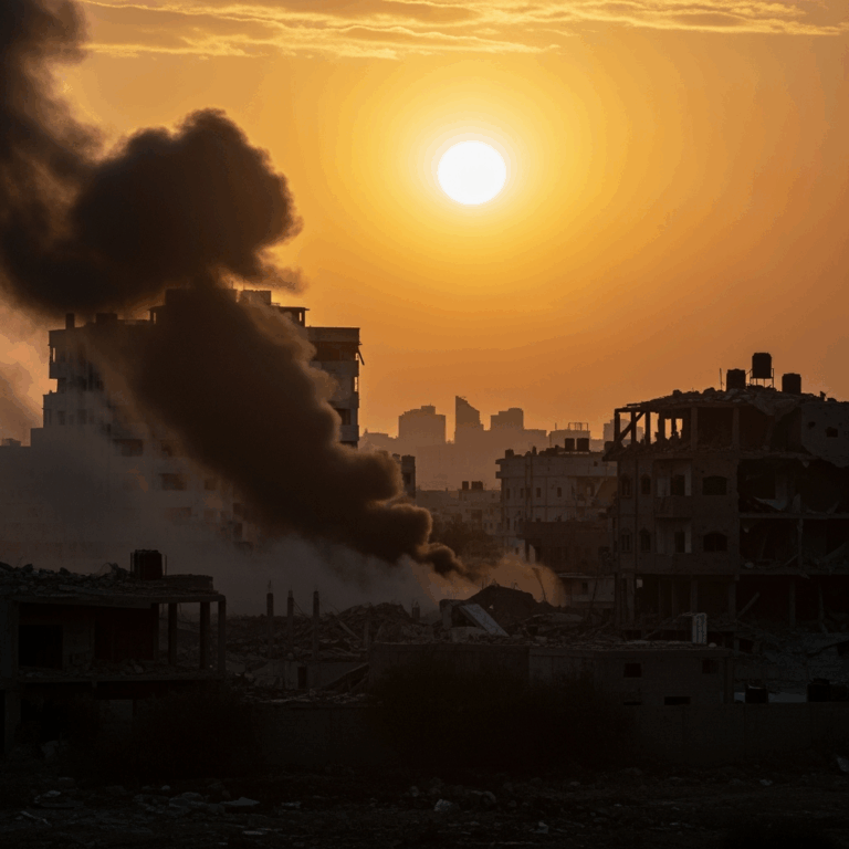 Illustration for: Intense Israeli Assaults on Gaza Amid Ceasefire Talks
