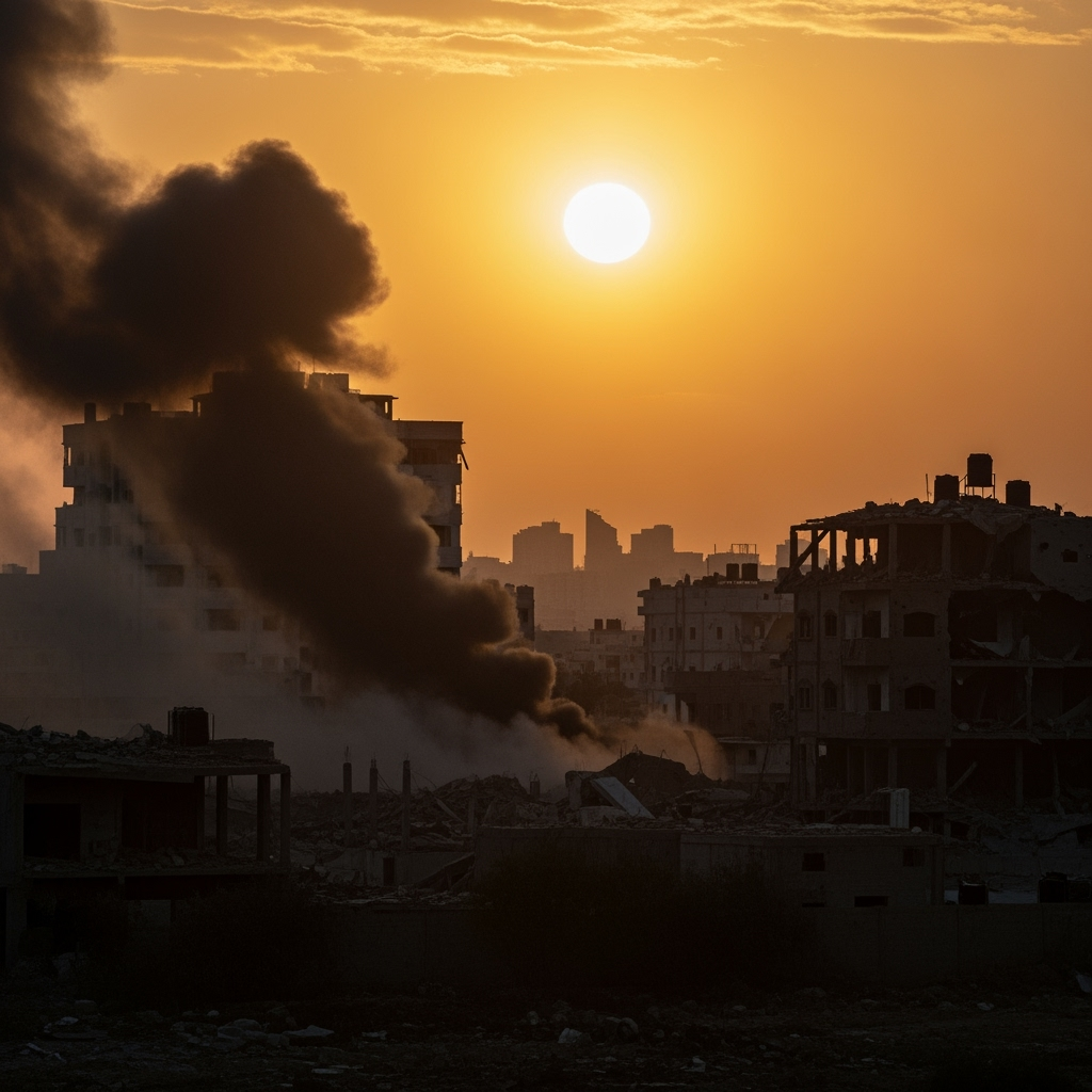 Illustration for: Intense Israeli Assaults on Gaza Amid Ceasefire Talks
