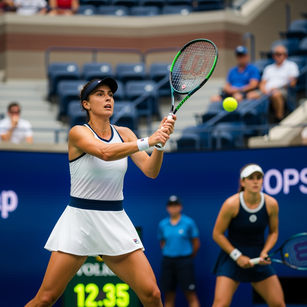 Illustration for: Pegula Advances to US Open Semifinal with Win Over Krejcikova