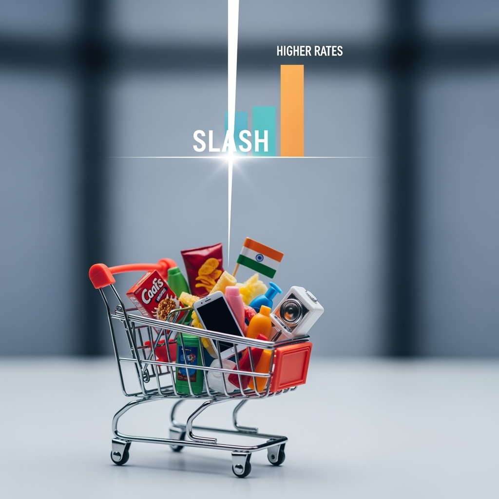 Illustration for: India Slashes GST Rates on Consumer Goods