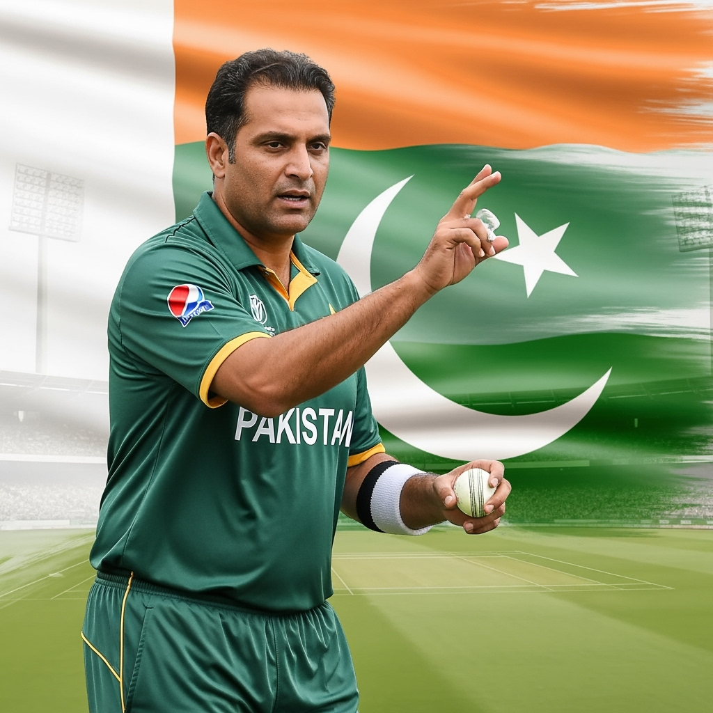 Illustration for: Wasim Akram's Advice for India-Pakistan Clash