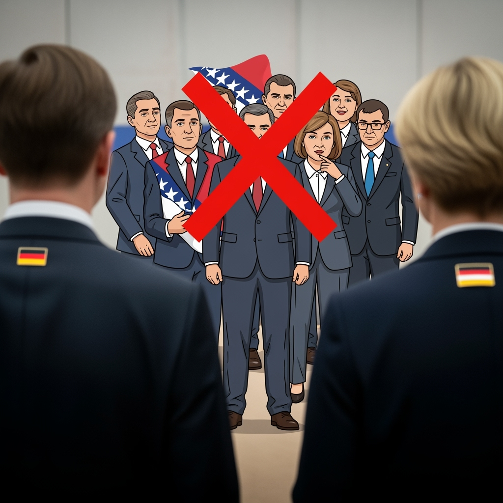 Illustration for: Germany and Austria Ban Bosnian Serb Politicians