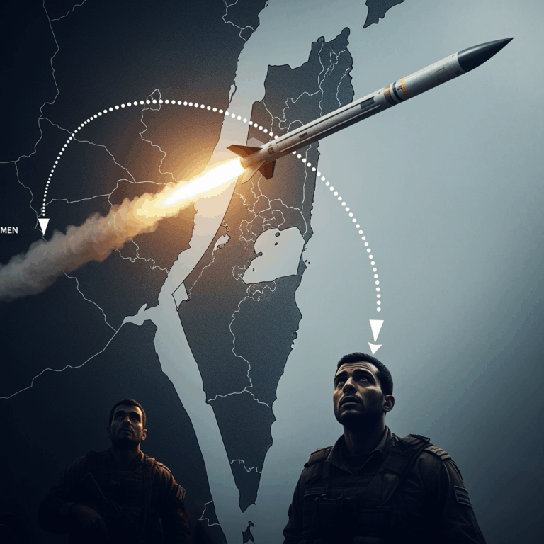 Illustration for: Israel Faces Third Missile Threat from Yemen in 24 Hours
