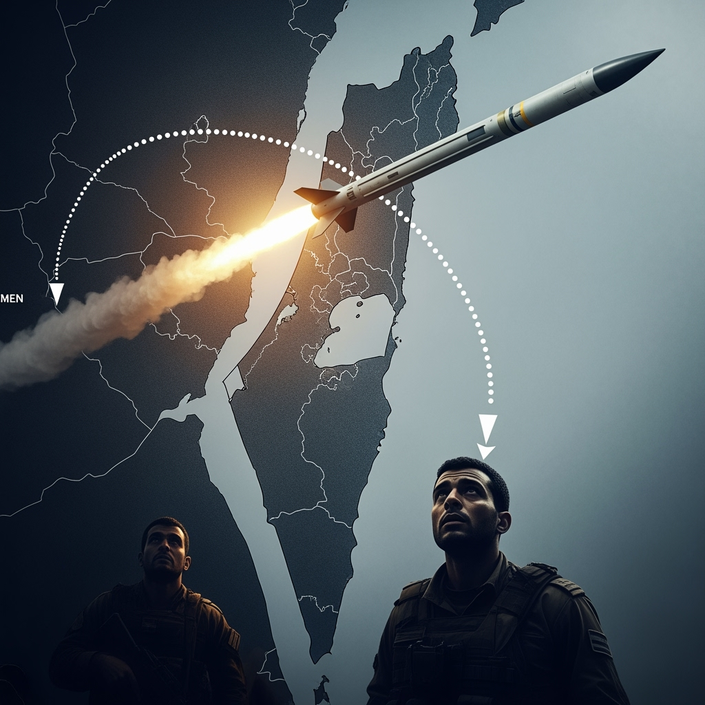 Illustration for: Israel Faces Third Missile Threat from Yemen in 24 Hours
