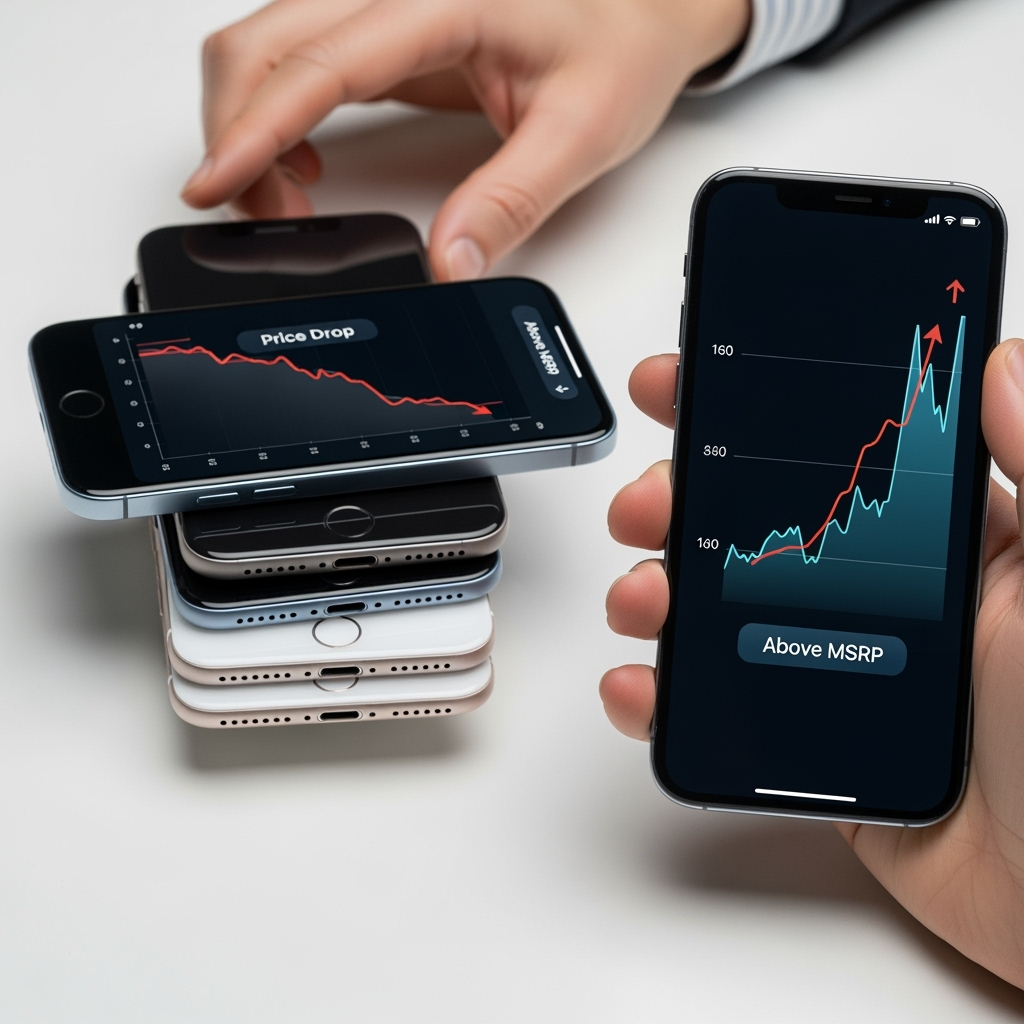Illustration for: iPhone 17 Sells Above Price as Older Models Drop